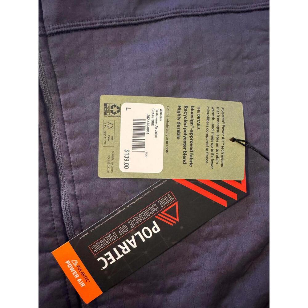 REI Co-op Women’s Flash Power‎ Air Jacket NWT Graystone Large Polartec Fleece - Picture 6 of 8
